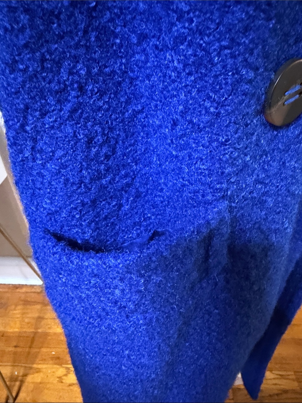 BCBGeneration Royal Blue Long Bouclé Coat - Picture 6 of 13
